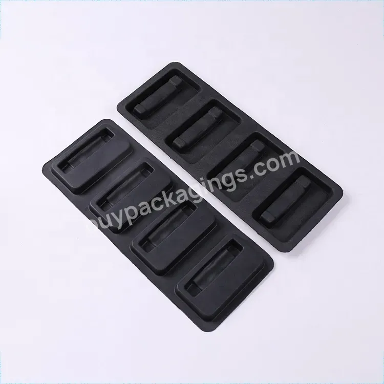 Eco Friendly Custom Design Luxury Packaging Tray Black Pulp Molded Package Inner Tray For Electronics - Buy Moulded Pulp Packaging,Pulp Paper Packaging,Pulp Packaging.