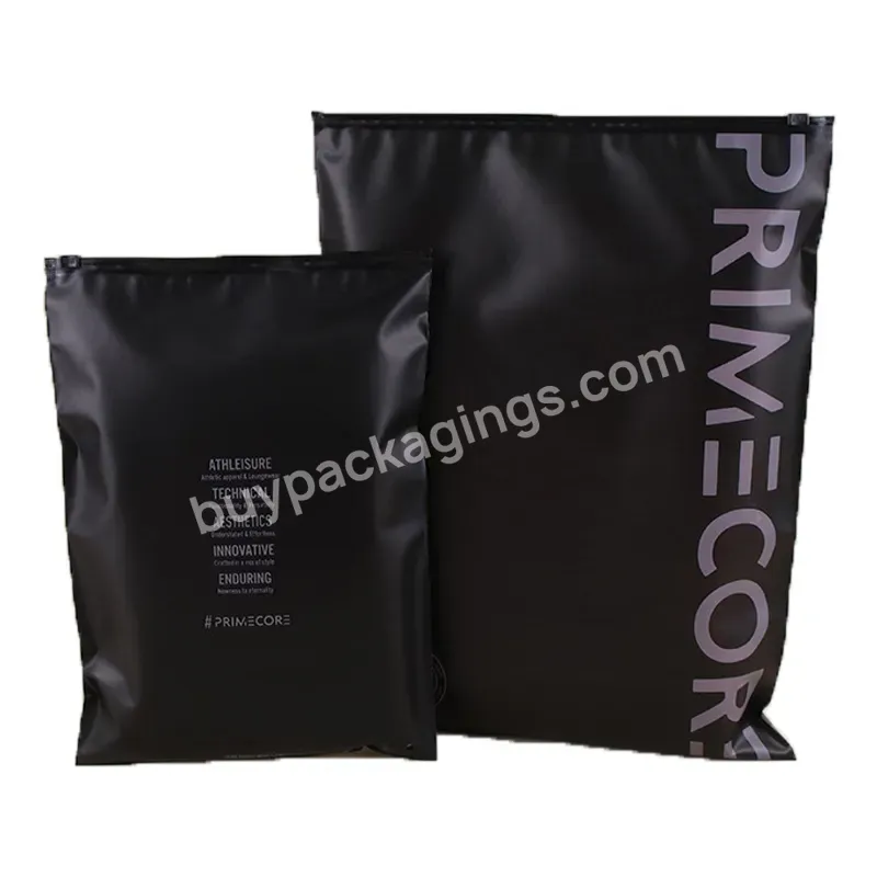 Eco Friendly Custom Lingerie Plastic Logo Zipper Black Luxury Clothing Packaging Bags - Buy Packaging Bags,Clothing Packaging Bags,Eco Friendly Custom Lingerie Plastic Logo Zipper Black Luxury Clothing Packaging Bags.