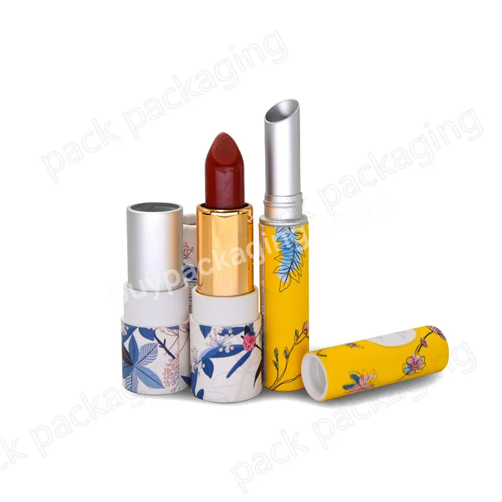 Eco friendly custom made paper lipstick tube lip balm container for cosmetic packaging box