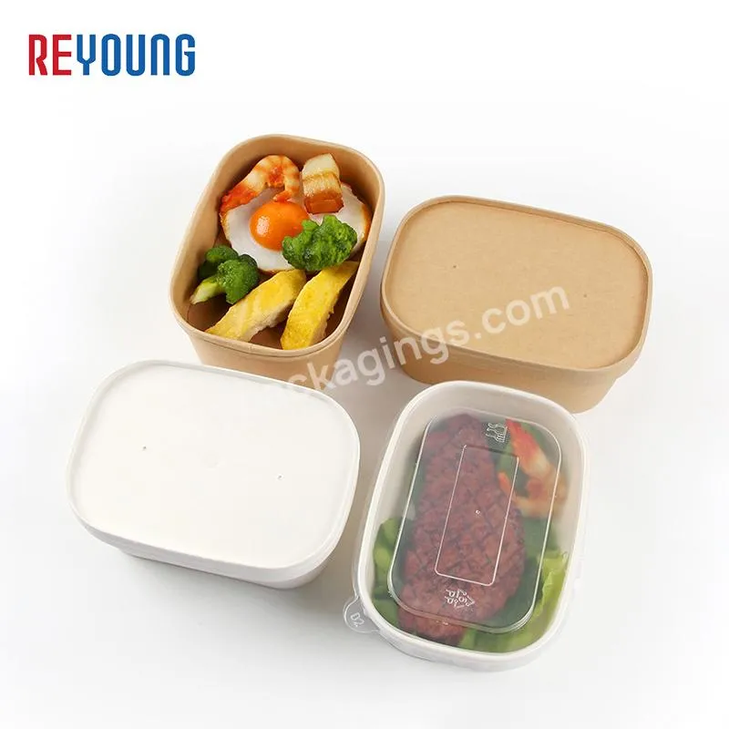 Eco-friendly Disposable Bowl Printing Custom Print Bowls Take Away Fruit Hot Fast Food Packaging Kraft Takeaway Paper Boxes