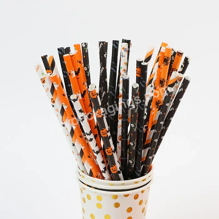 Eco Friendly Disposable Halloween Paper Straws Biodegradable Bubble Tea Milk Tea Paper Straw For Christmas - Buy Disposable Paper Straws,Biodegradable Bubble Tea Milk Tea Paper Straw,Individually Wrapped Paper Drinking Straw.