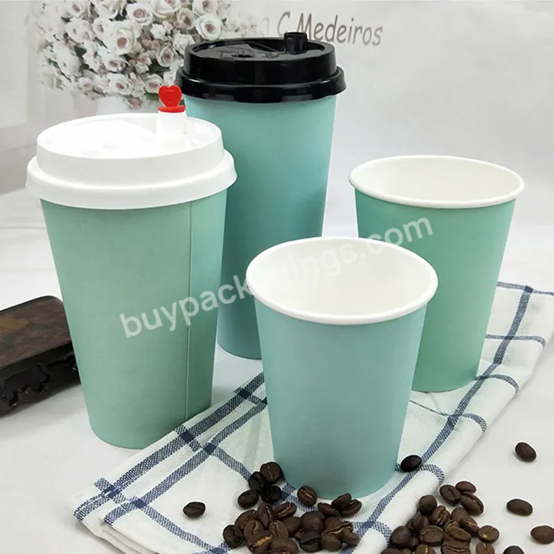Eco Friendly Disposable Pla Lined Paper Coffee Cup With Lid