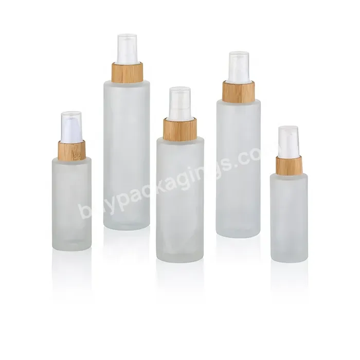 Eco Friendly Frosted Glass Lotion Sprayer Bottle With Bamboo Pump Spray 30ml 50ml 100ml 120ml 150 Ml - Buy Glass Lotion Spray Bottle,Lotion Dispenser Bottle,Lotion Bottle 150 Ml.