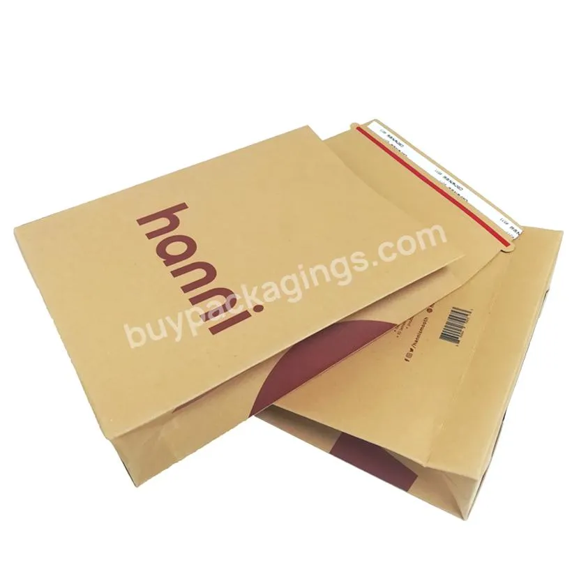 Eco friendly Paper White Keep Flat Cardboard Color Prints Mailer Rigid Photo Document Self-Seal Mail Envelope Bag