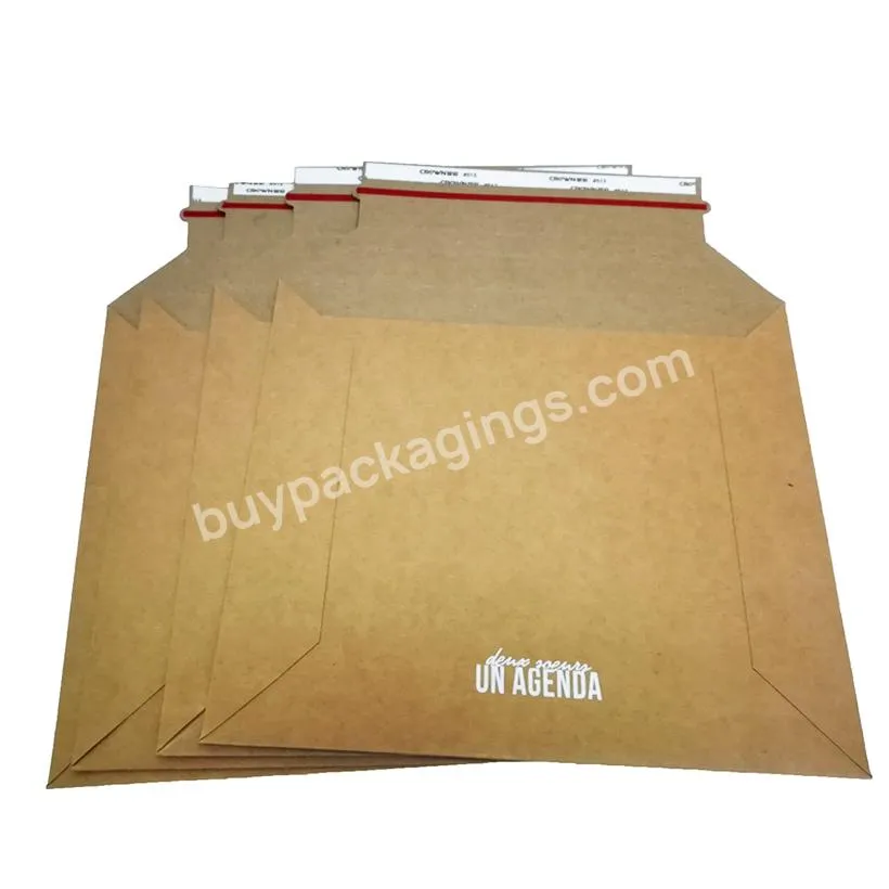 Eco friendly Paper White Keep Flat Cardboard Color Prints Mailer Rigid Photo Document Self-Seal Mail Envelope Bag