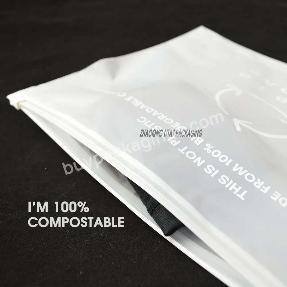 Eco Friendly Plastic Bags Biodegradable Recycled Custom Packaging Logo Pla Zipper Bag - Buy Corn Starch Bags Compostable Zipper Bag,Sugar Packaging Bag,Compostable Garment Packaging Bags With Zipper.