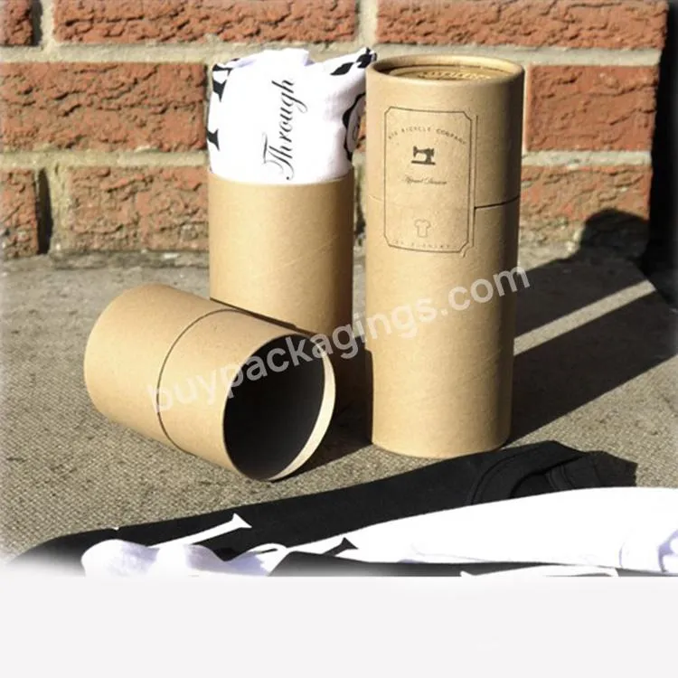 Eco-friendly Printed Custom  Logo paper  tube  packaging with T-shirt clothing