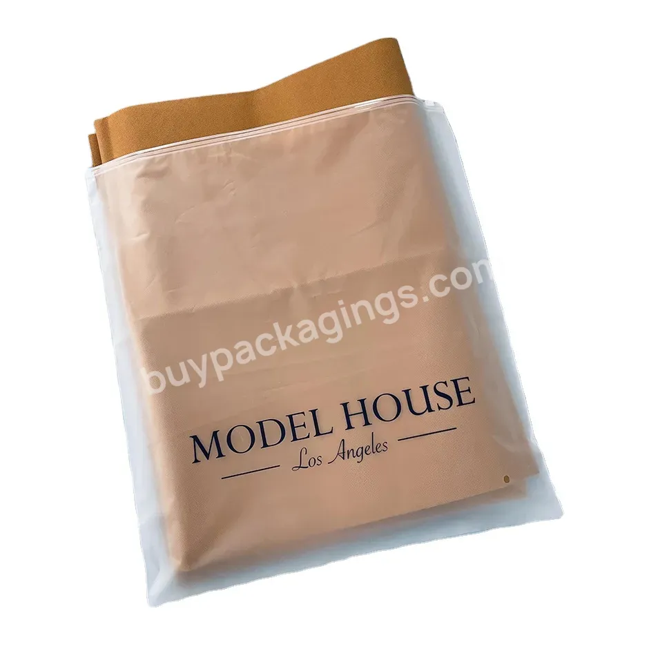 Eco Friendly Recyclable Custom Pe Frosted Print Plastic Bag For T-shirt Clothing Packing - Buy Custom Zip Bag,Print Plastic Bag,Plastic Zip Package.