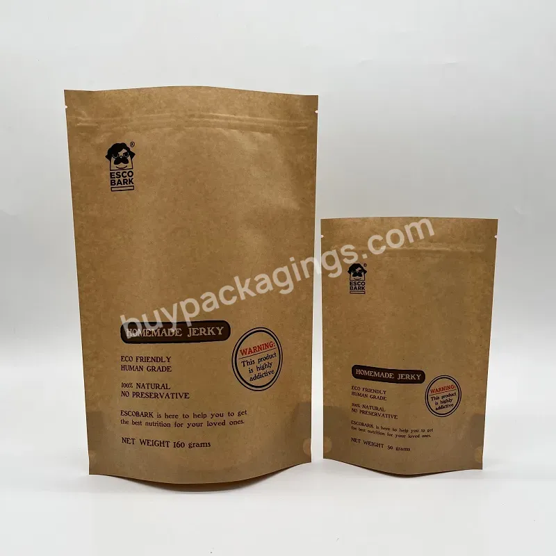 Eco Friendly Spice Food Bag Kraft Paper Ziplock Stand Up Pouch For Pet Edible Bags Packaging - Buy Kraft Stand Up Pouch Recyclable Materials,Edible Bags,5 Gallon Mylar Bags.