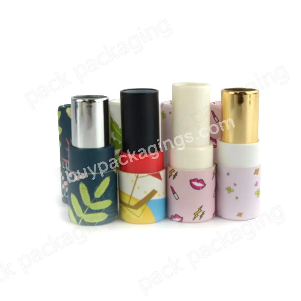 Eco Friendly Twist Up Lip Gloss Cardboard Paper Cosmetic Lipstick Tube