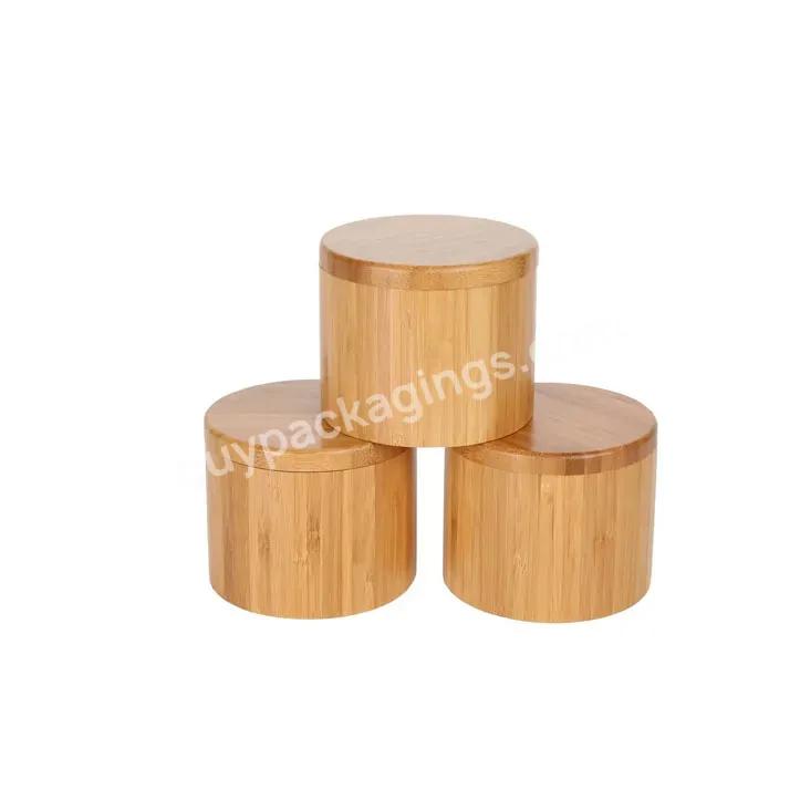 Eco Friendly Useful Real Bamboo Wooden Jar Bamboo Salt Spice Seasoning Jars Custom Wooden Jars