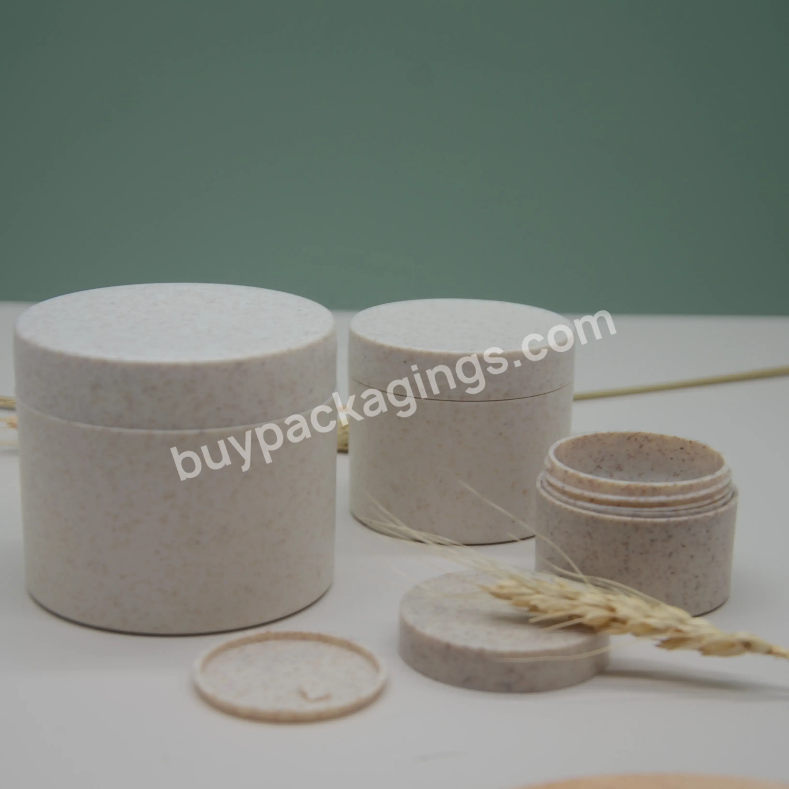 Eco Friendly Wheat Cream Jar Container Cosmetics Jar Wide Mouth Wheat Straw Biodegradable Plastic Custom Degradable Plastic Yd-6 - Buy Wheat Straw Starch Plastic Cosmetic Jars,Wheat Straw Cosmetic,Recycled Plastic Cosmetic Jars.