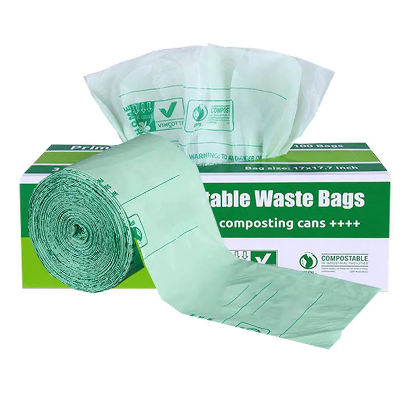 Eco Waste Holder Pbat Plastic Garbage Bio Degradable Cornstarch Corn Starch Compostable Waste Eco Friendly Trash Bags