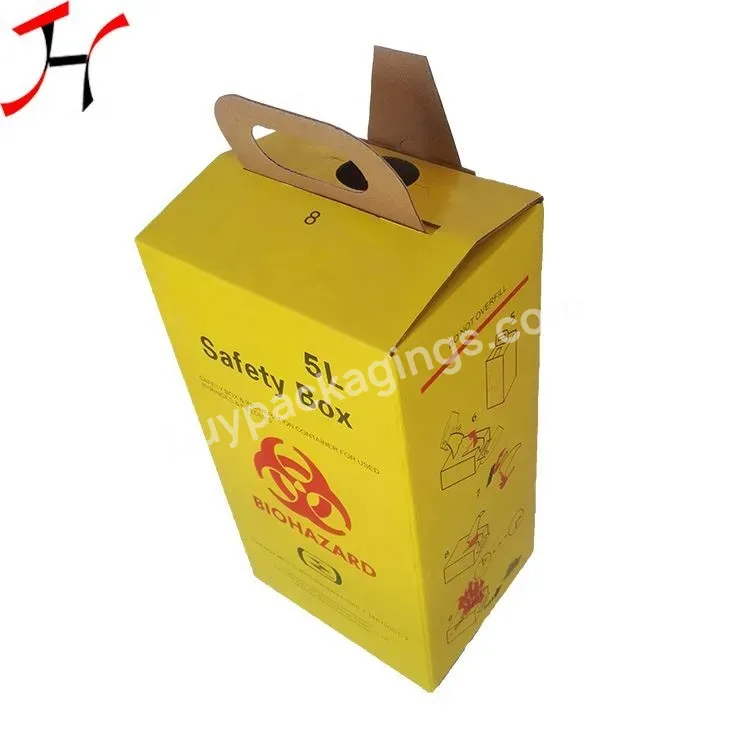 Economic Safety Box Medical Waste Container Paper For Disposal Syringe And Needle Recyclable Varnishing Embossing Accept - Buy Cardboard Safety Lancet Boxes,Affordable Yellow Color Medical Sharp Container,Medical Consumable.
