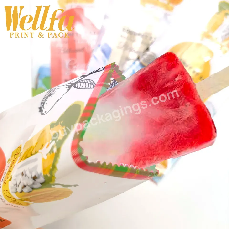 Emballage Cheap Custom Digital Printing Frosted Ice Cream Pop Pouch Wrappers Plastic Freezer Popsicle Packaging Bags