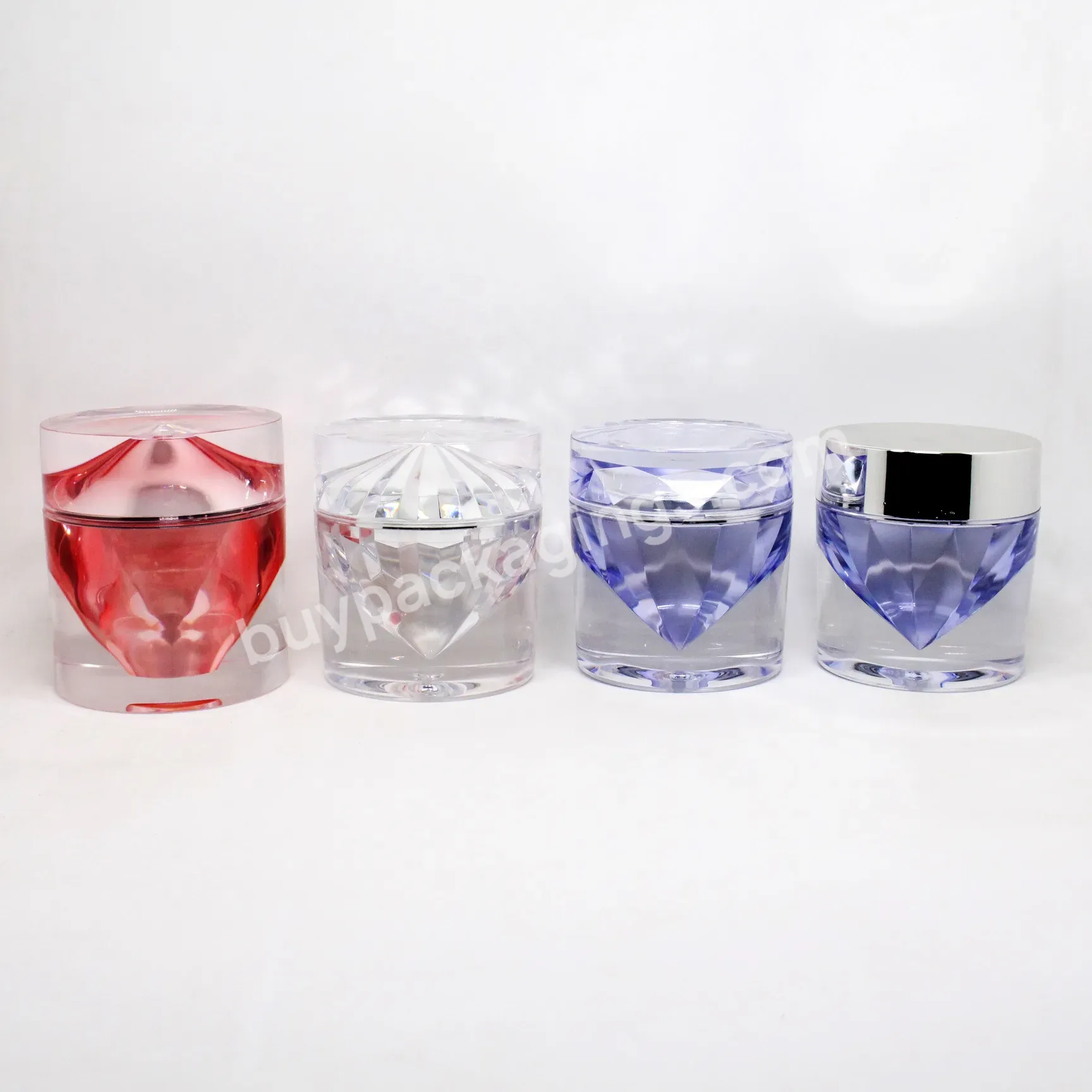 Emballage Cosmetic 50g Cosmetic Double Wall Diamond Acrylic Jar For Cream - Buy Diamond Acrylic Jar,Acrylic Jar For Cream,50 Ml Acrylic Cosmetic Jar.
