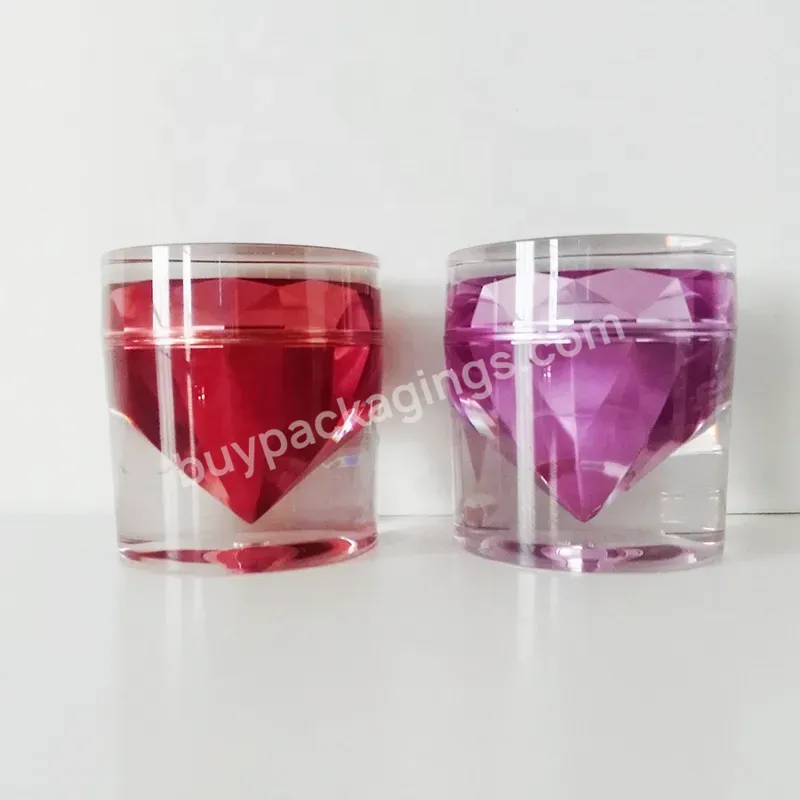 Emballage Cosmetic 50g Cosmetic Double Wall Diamond Acrylic Jar For Cream - Buy Diamond Acrylic Jar,Acrylic Jar For Cream,50 Ml Acrylic Cosmetic Jar.