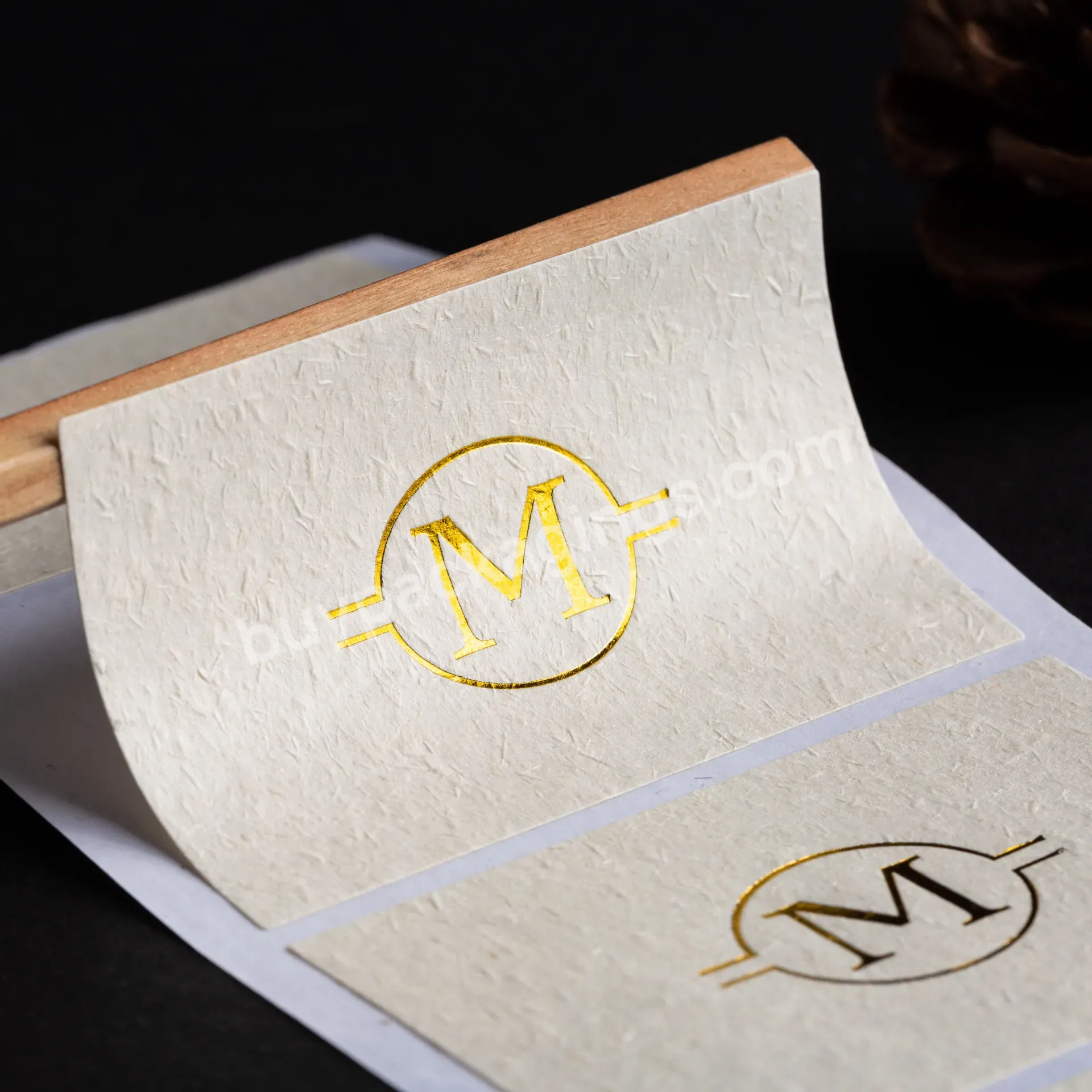 Embossed Sticker Sticker Customized Gold Foil Custom Printing Label Luxury Textured Paper - Buy Embossed Sticker,Custom Printing Label,Logo Sticker.