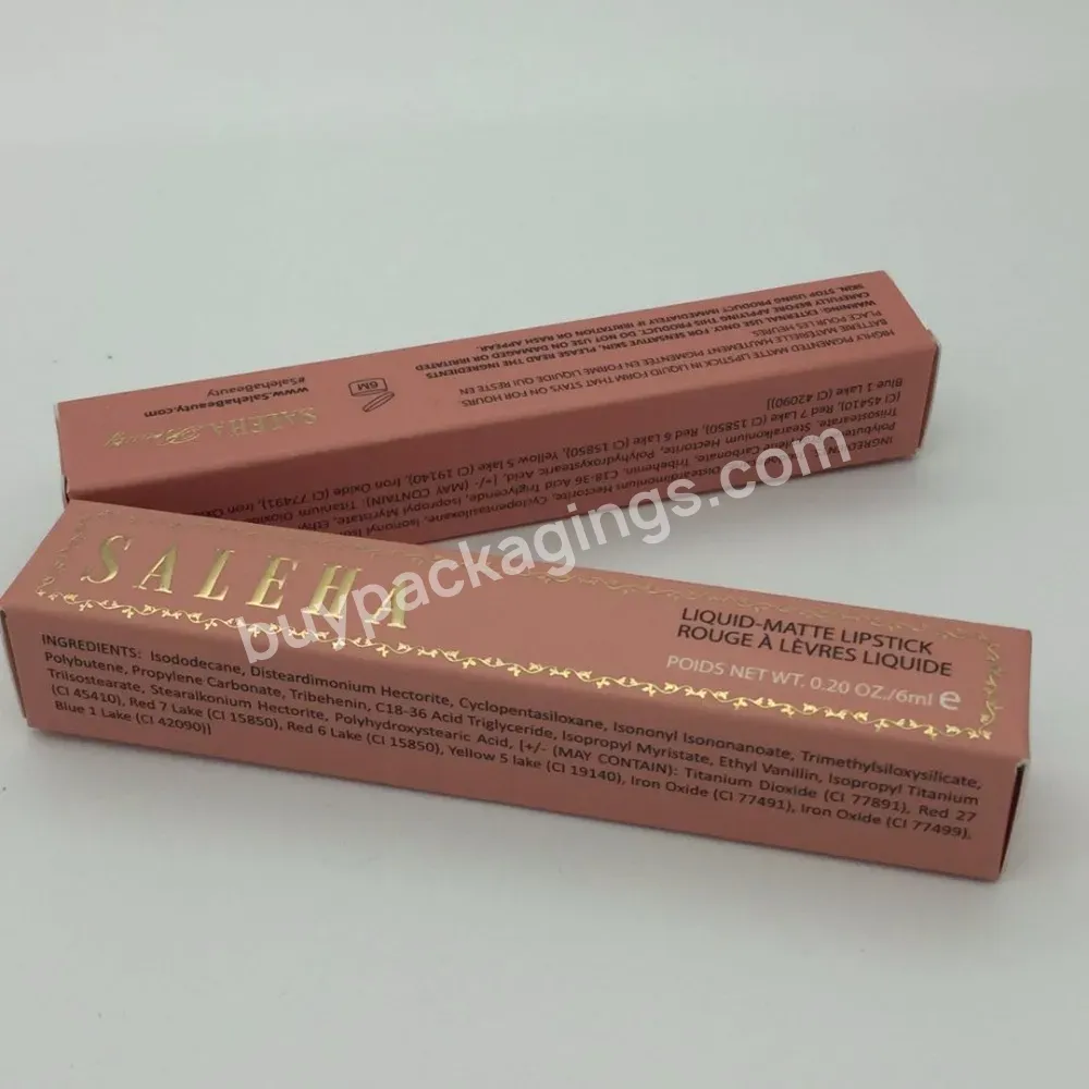 Embossing Gold Foil Cosmetics Matte Sexy Liquid Lipstick Packaging Box With Factory Price - Buy Cosmetic Paper Lipstick Boxes,Gold Foil Lipstick Boxess,Sexy Liquid Lipstick Packaging Box.