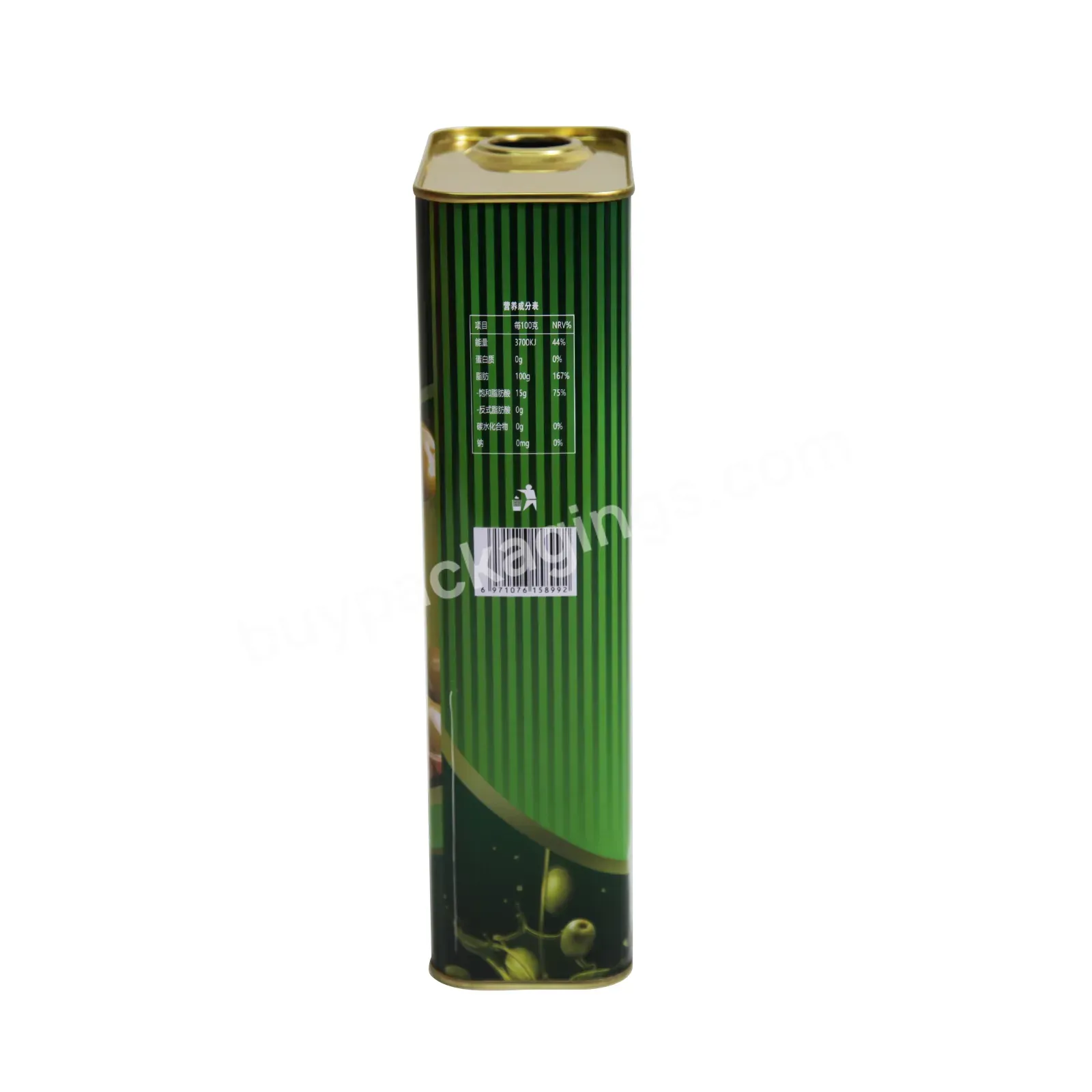 Empty 1l 5 Litre Printing Tinplate Rectangular Extra Virgin Olive Oil Tin Can - Buy Square Tin Cans,Olive Oil Tin Cans,Empty Tin Can.