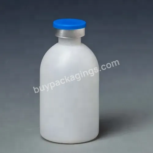 Empty 50ml Pp Pe Plastic Animal Veterinary Vaccine Bottles Injection Vials With Rubber Stopper And Aluminium Cap - Buy Small Bottle For Liquids,Little Bottle For Liquids,Vaccine Vials With Rubber Stopper.
