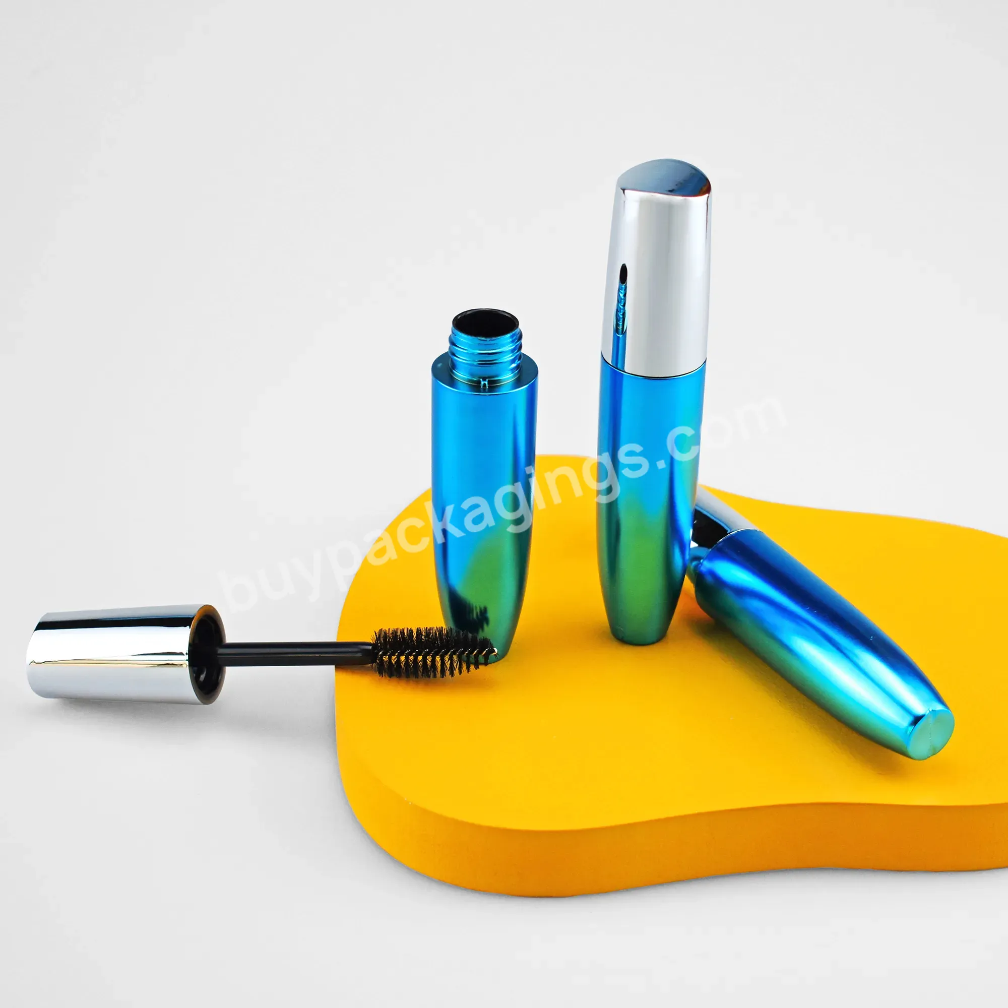Empty Blue Plastic 10ml Mascara Tube With Eyelash Brush 3d Design Capabilities