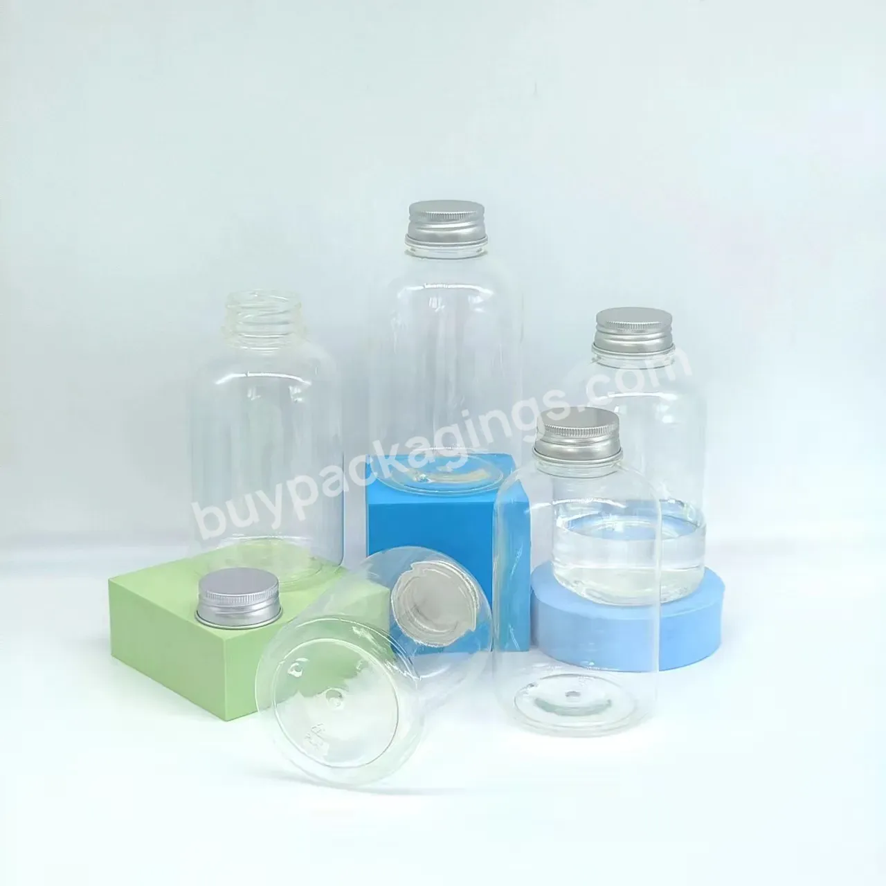 Empty Clear Milk Juice Bottle Packaging 200ml 250ml 500ml Bottle Biodegradable Pla Disposable Plastic Bottles
