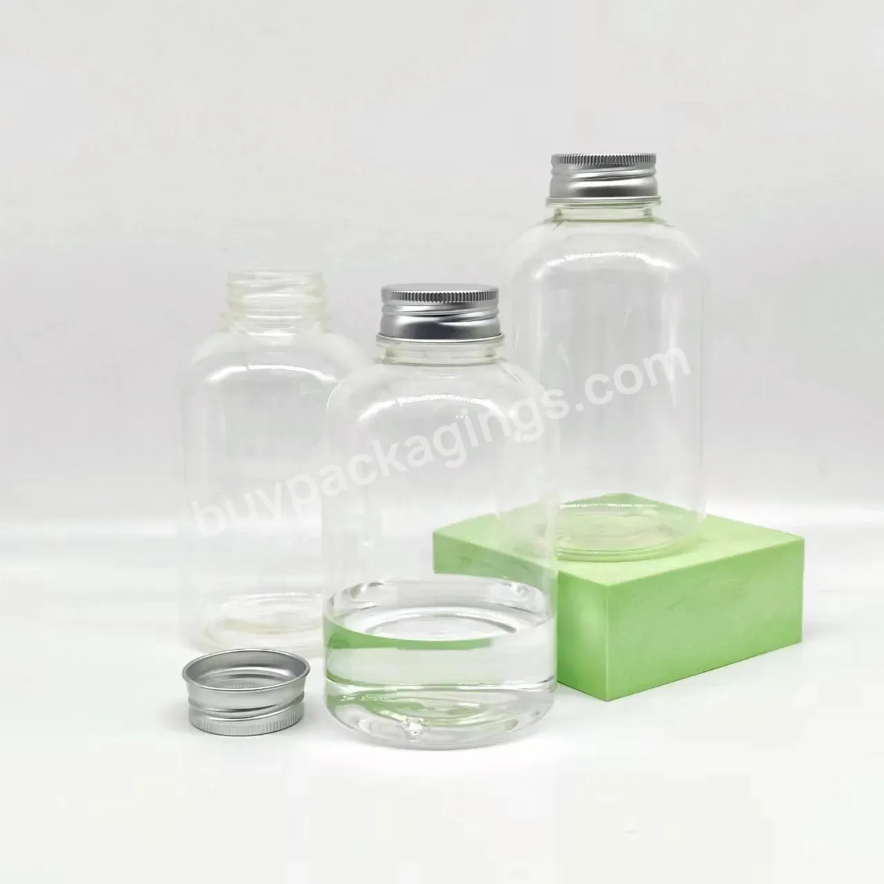 Empty Clear Milk Juice Bottle Packaging 200ml 250ml 500ml Bottle Biodegradable Pla Disposable Plastic Bottles