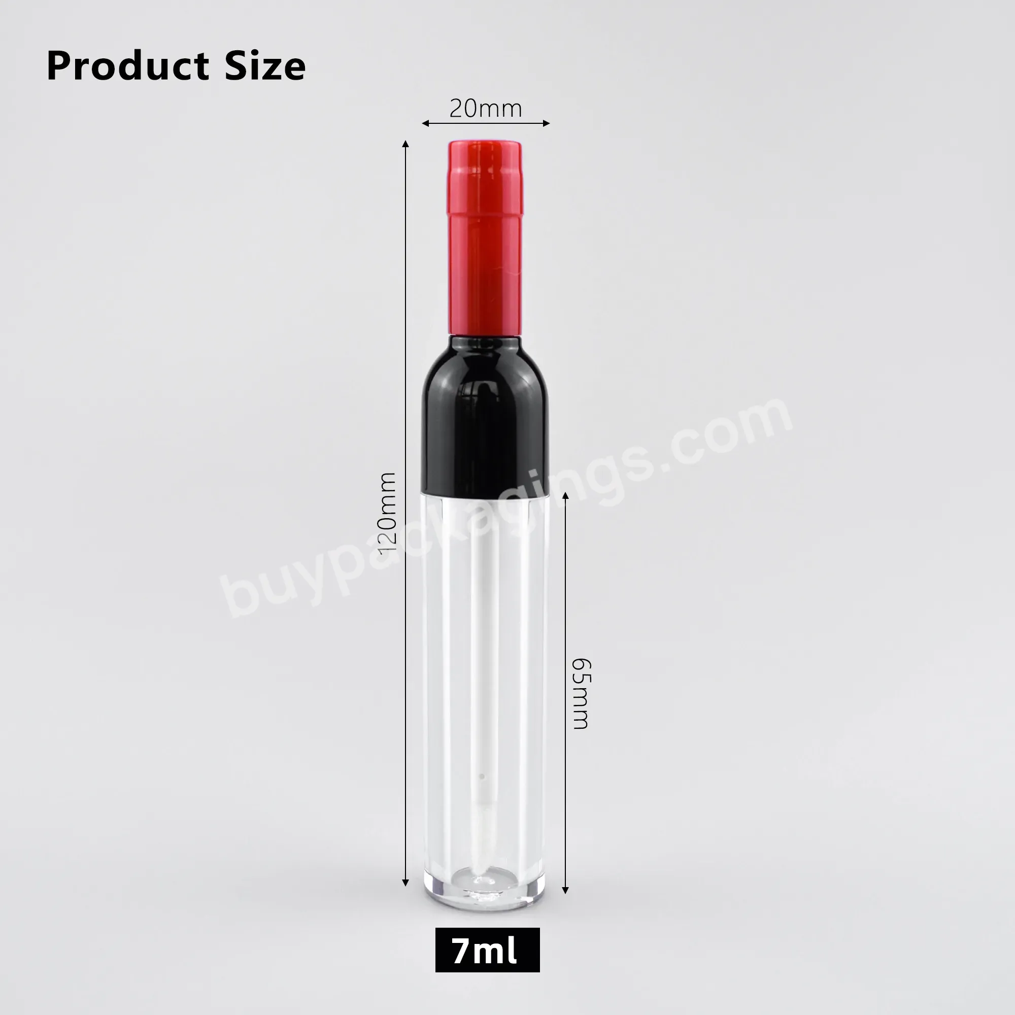Empty Clear Wine Shaped Lip Gloss Tube Plastic Mini Refillable Lipgloss Bottles Container Red Lid Cosmetic Tube - Buy Lip Glaze Tube Diy Makeup Liquid Lipstick Bottle,Creative Red Wine Bottle Lip Glaze Tubes Empty Lip Oil Tubes 7ml,Personal Label Fac