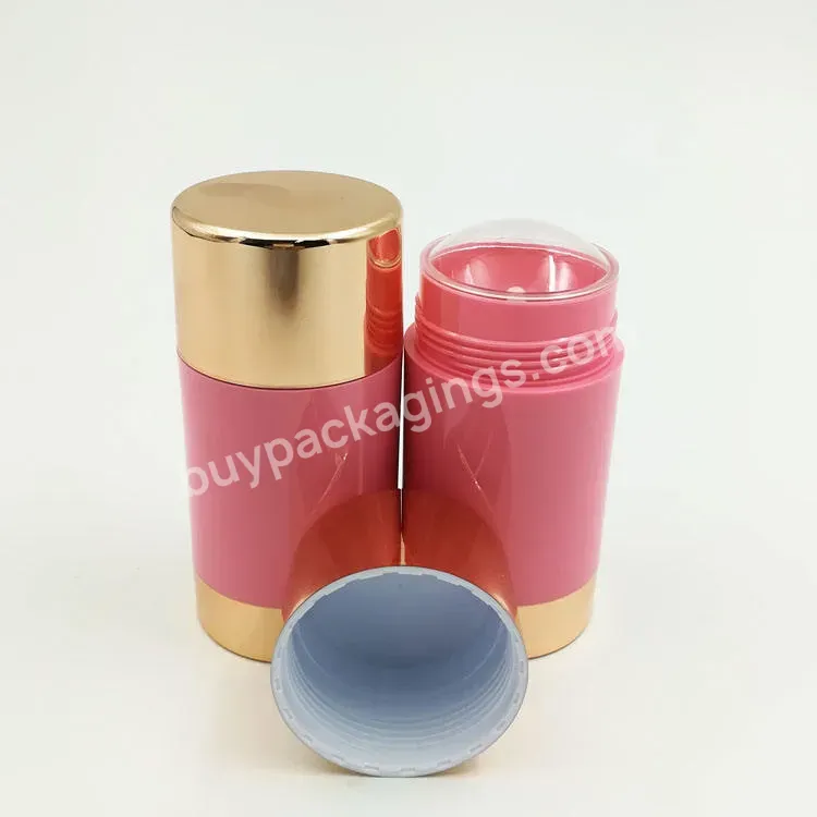 Empty Cosmetic 75ml Perfumer Deodorant Container With Metallic Gold Cap - Buy 75ml Perfumer Deodorant Container,Deodorant Container With Metallic Gold Lid,2.5oz Deodorant Container Plastic.