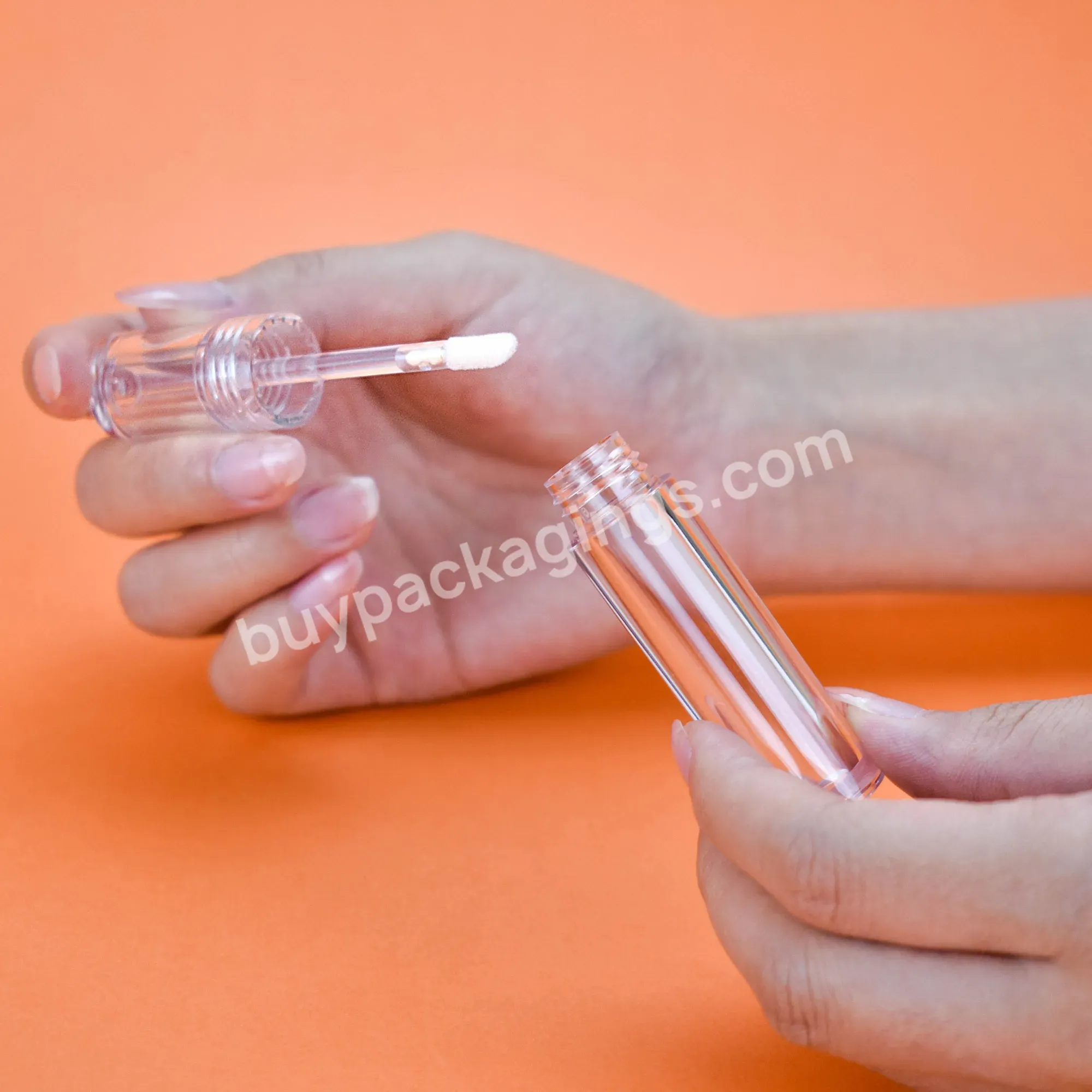 Empty Crown Clear Plastic Lip Oil Packaging Tubes Round Lip Tint Container Big Flock Applicator Big Wand Lip Gloss Tubes - Buy Clear Lipgloss Tube Lip Gloss Containers Tube Lipgloss Bottle,Lip Gloss Tubes Packaging Lip Oil Tube Wholesale Custom Lipgl