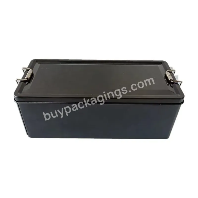 Empty Custom Print Decorative Cosmetic Tin Box With Double Lockers - Buy Latch Tin Box / Clip Metal Tin / Rectangle Tin Box With Latches,High Quality Cosmetic Tin Packaging,Air Tight Rectangular Tin Case With Latch For Cosmetic Packaging.