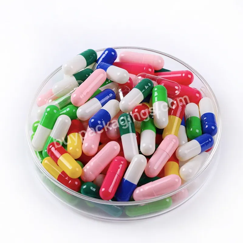 Empty Gelatin Hard Capsules Joined Or Separated Colorful Capsules Shell For Medicine Size 00 0 1 2 3 4