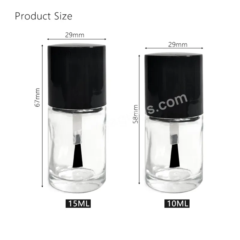 Empty Glass Nail Polish Bottle 10ml Clear Cosmetic Package Blank Transparent Nail Polish Bottle With Brush - Buy Oblique Nail Polish Bottle,Cosmetic Package With Brush,Black Nail Polish Bottle.