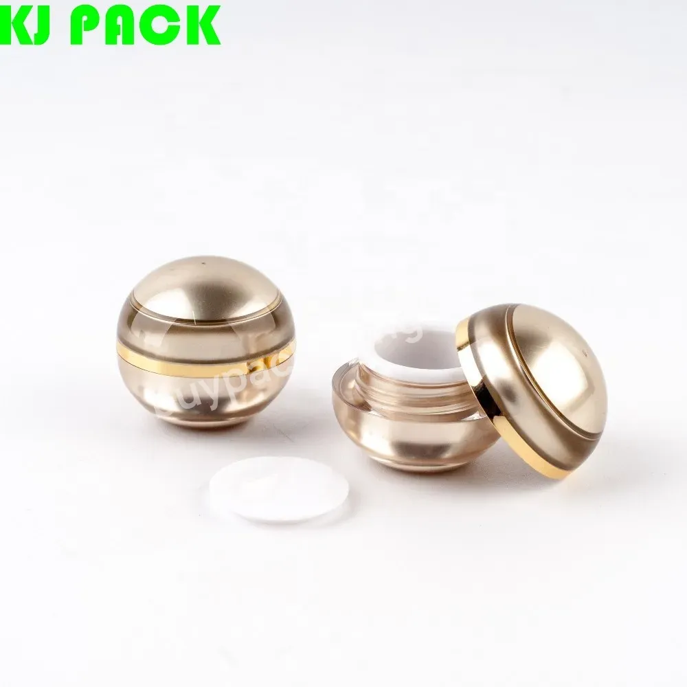 Empty Gold Cosmetic Face Cream Jar Cheap Price Ball Shape Acrylic Plastic 5g 10g 15g 30g 50g Skin Care Cream Cosmetic Packing