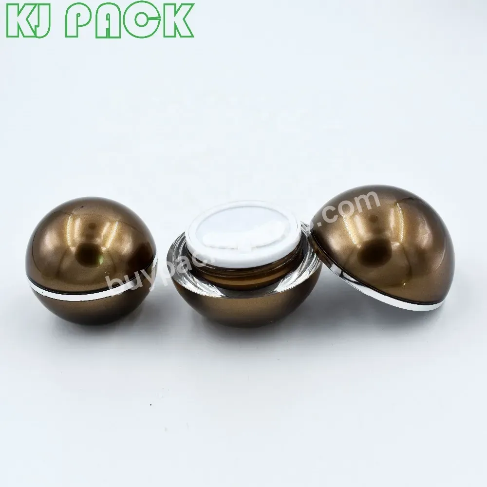 Empty Gold Cosmetic Face Cream Jar Cheap Price Ball Shape Acrylic Plastic 5g 10g 15g 30g 50g Skin Care Cream Cosmetic Packing
