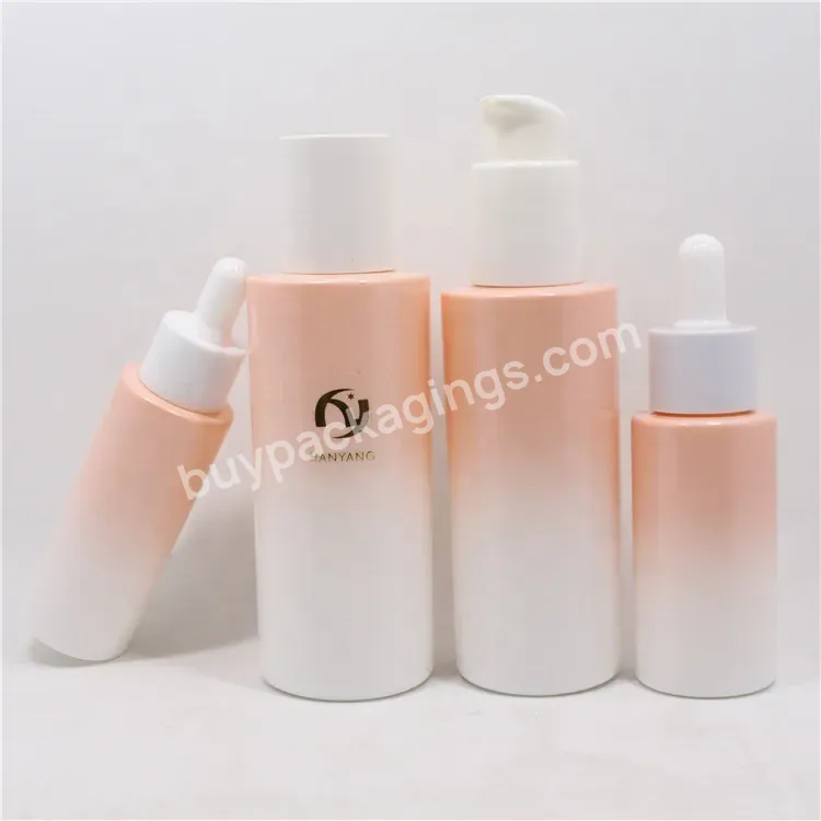 Empty Gradient Orange Glass Press Pump Lid Spray Bottle Lotion Bottles Cream Jars Cosmetic Packaging Containers - Buy Cosmetic Lotion Spray Pump Bottle,Skin Care Empty Cosmetic Containers,Luxury Cosmetic Bottle.