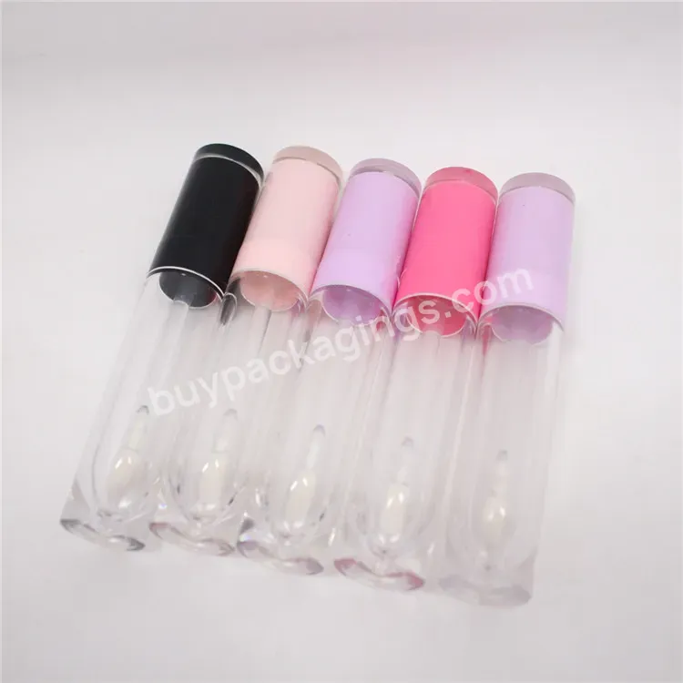 Empty Lip Gloss Tube Pink Custom Lip Gloss Tube Round Shape 5ml Red Pink Purple Purple White Thick-walled Plastic Lip Gloss Tube - Buy 7ml Lipgloss Containers Matte Black Gold Silver Private Led Light Up Lip Gloss Tube With Light And Mirror,5ml Pink