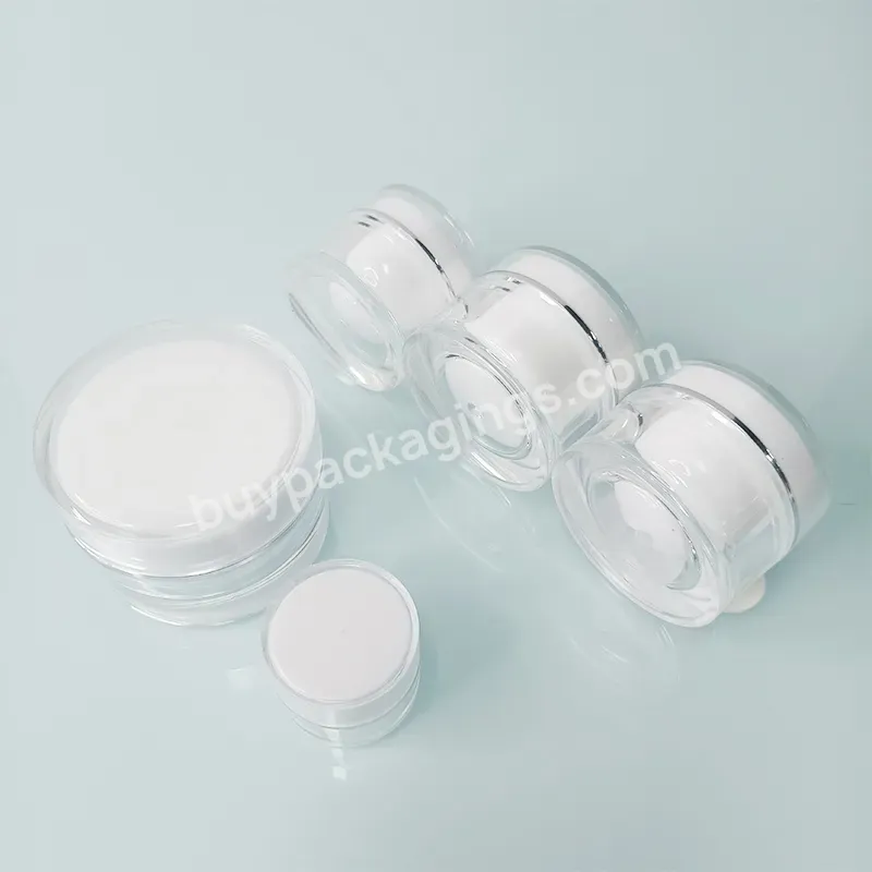 Empty Luxury Acrylic Skincare Double Wall Cosmetic Face Cream Plastic Jars With Lids Packaging 10g 15g 20g 30g 50g - Buy Acrylic Jar,Acrylic Cosmetic Jars,Acrylic Jars With Lids.