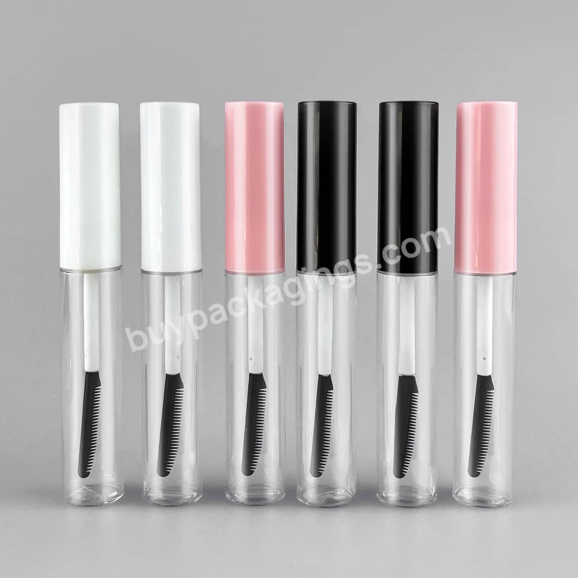 Empty Mascara Container With Cap Plastic Mascara Tube With Eyelash Wand Rubber Inserts Funnels Lip Gloss Tubes - Buy New Arrival Plastic 4ml 10ml Mini Disposable Cute Custom Logo Mascara Wand Pack In Tube With Silicone Eyelash Brush,10ml Pink White G