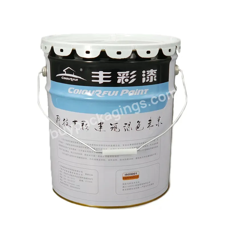 Empty Metal Tin Paint Pail Bucket Steel Iron White Coating Drum Barrel With Handle And Flower Lid - Buy Customized,Oil Tin Can,Can Container.