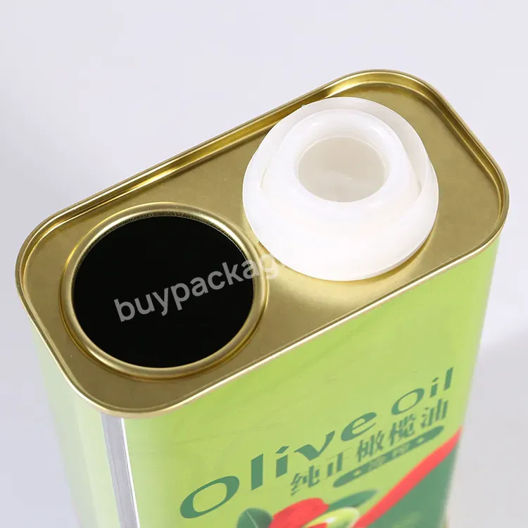 Empty Oblong Metal Olive Oil Can With Plastic Flexible Pour Spouts Custom Printed Pattern - Buy Olive Oil Tin Can,Olive Oil Metal Can,Oblong Tin Can For Olive Oil.