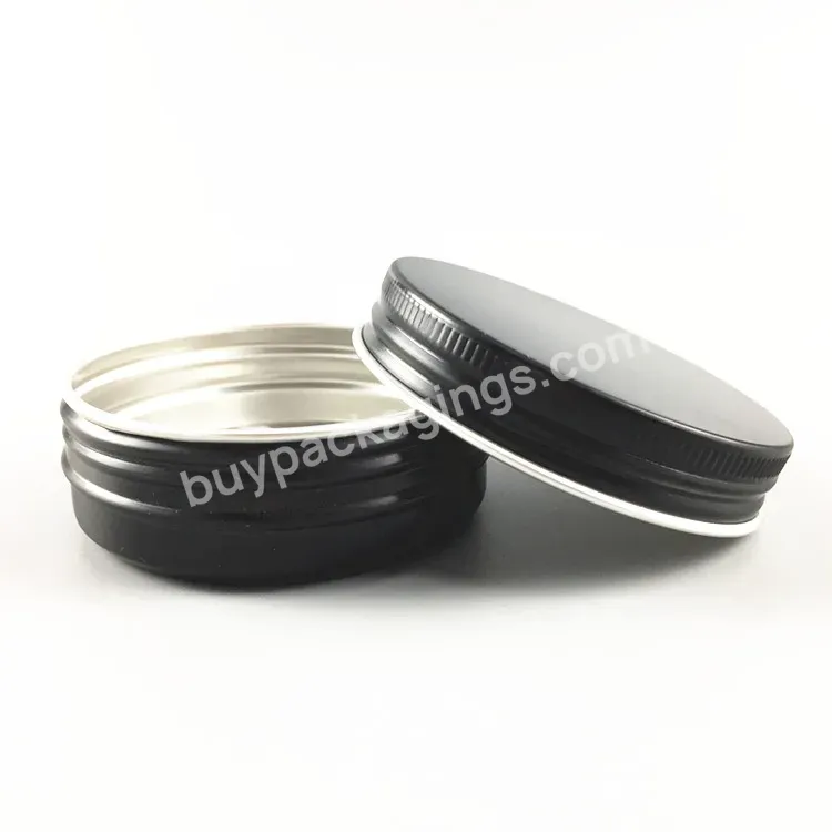 Empty Round Matte Black Aluminium Tin Can Beard Balm Wax Aluminum Jar - Buy 100 Gram Round Jar,Mason Jars.