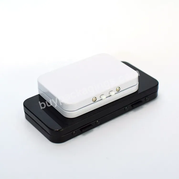 Empty Small Rectangle Black Sliver Cosmetic/brow Soap/solid Perfume Slide Top Metal Tin Case Box Tin Container