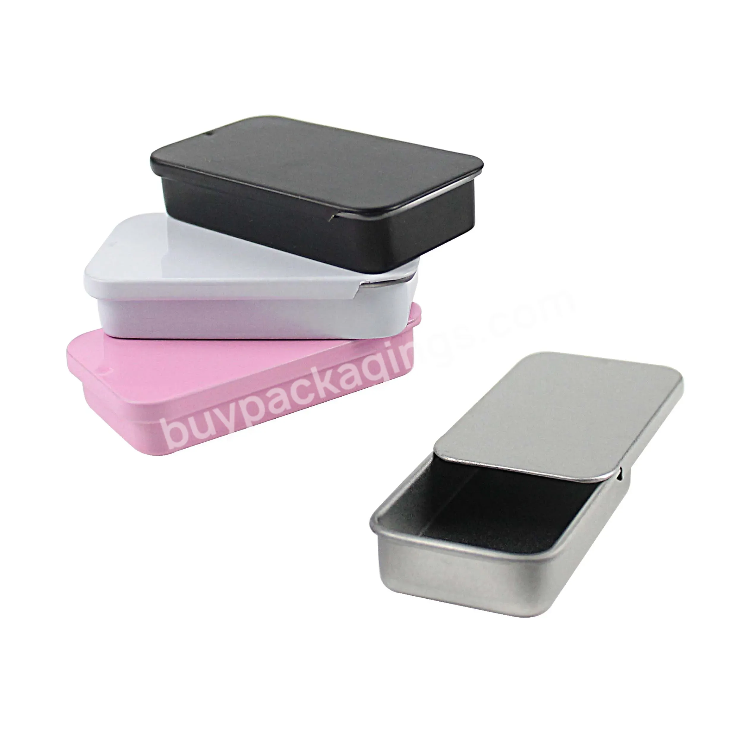 Empty Small Rectangle Candy/mint/cosmetic/brow Soap/solid Perfume/lip Balm Slide Top Metal Tin Case/box/containe - Buy Small Rectangular Slide Top,Empty Small Rectangle Pink White Black Mint/cosmetic/brow Soap/solid Perfume/lip Balm Slide Top Metal T