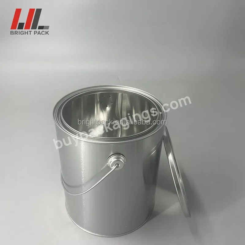 Empty Unlined Gallon Round Tin Can With Triple Tight Lid For Paint Packaging - Buy Gallon Tin Can,Paint Can 3.7l,Empty Gallon Tin Pail.