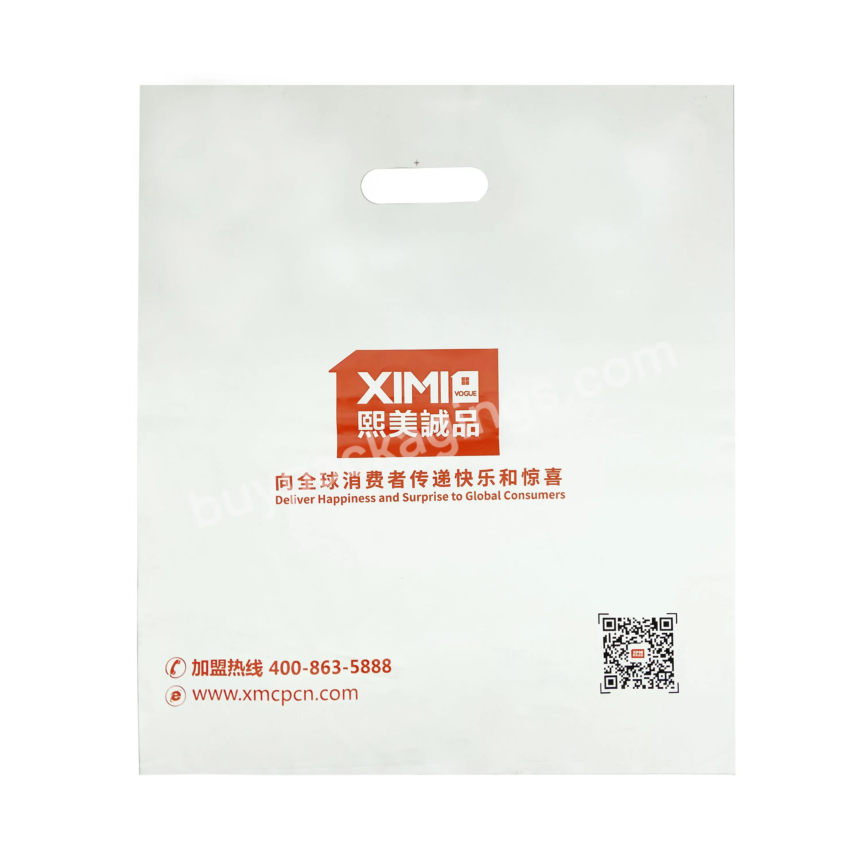 En13432 Corn Starch Biodegradable Compostable Eco Friendly Shopping Bag Die Cut Handle Custom Supermarket Bag