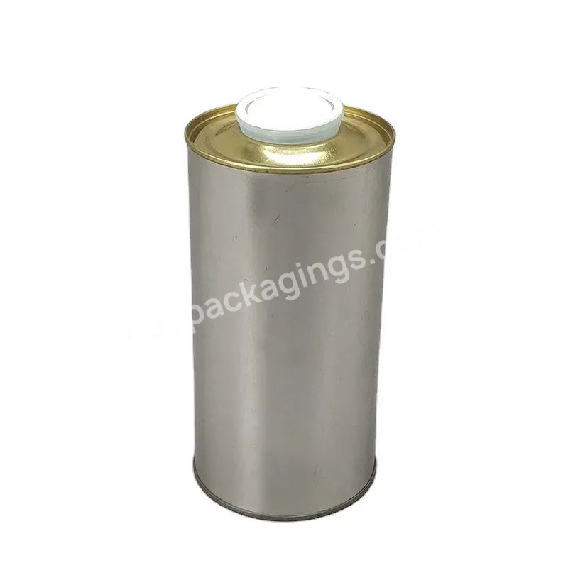 Engine Oil Tin Can With White Plastic Cover,1l Size Break Oil Packing - Buy Engine Oil Tin Can,Tin Can With White Plastic Cover,1l Size Break Oil Packing.