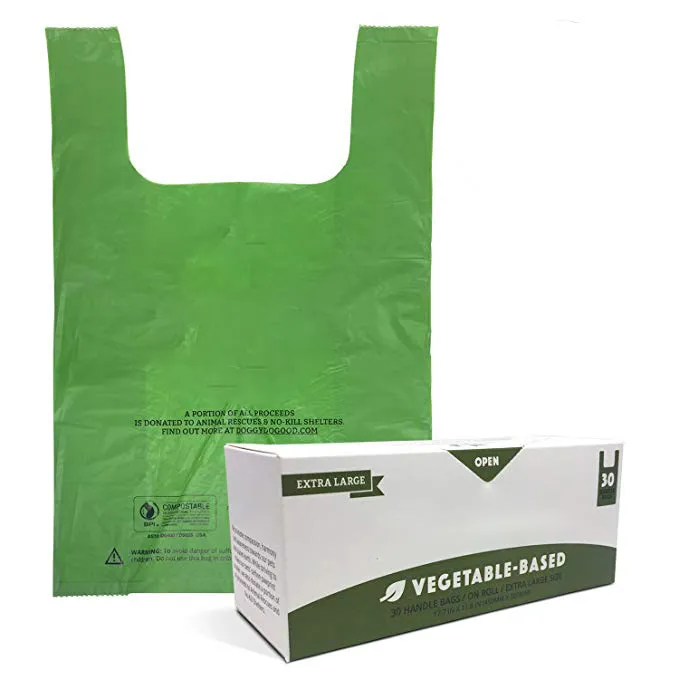 Enviroment biodegradable  wholesale 100% degradable bags manufacturer plastic shopping t-shirt vest bag with custom logo