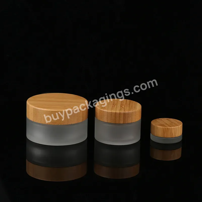 Environmental 5g 10g 15g 20g 30g 50g 100g Empty Cosmetic Container Frosted Glass Cosmetic Cream Jar With Bamboo Lid - Buy Environmental Empty Cosmetic Container Bamboo Jar,Glass Cosmetic Cream Jar With Bamboo Lid,Frosted Glass Cosmetic Cream Jar.